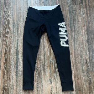 Puma Black Leggings with Bold Logo